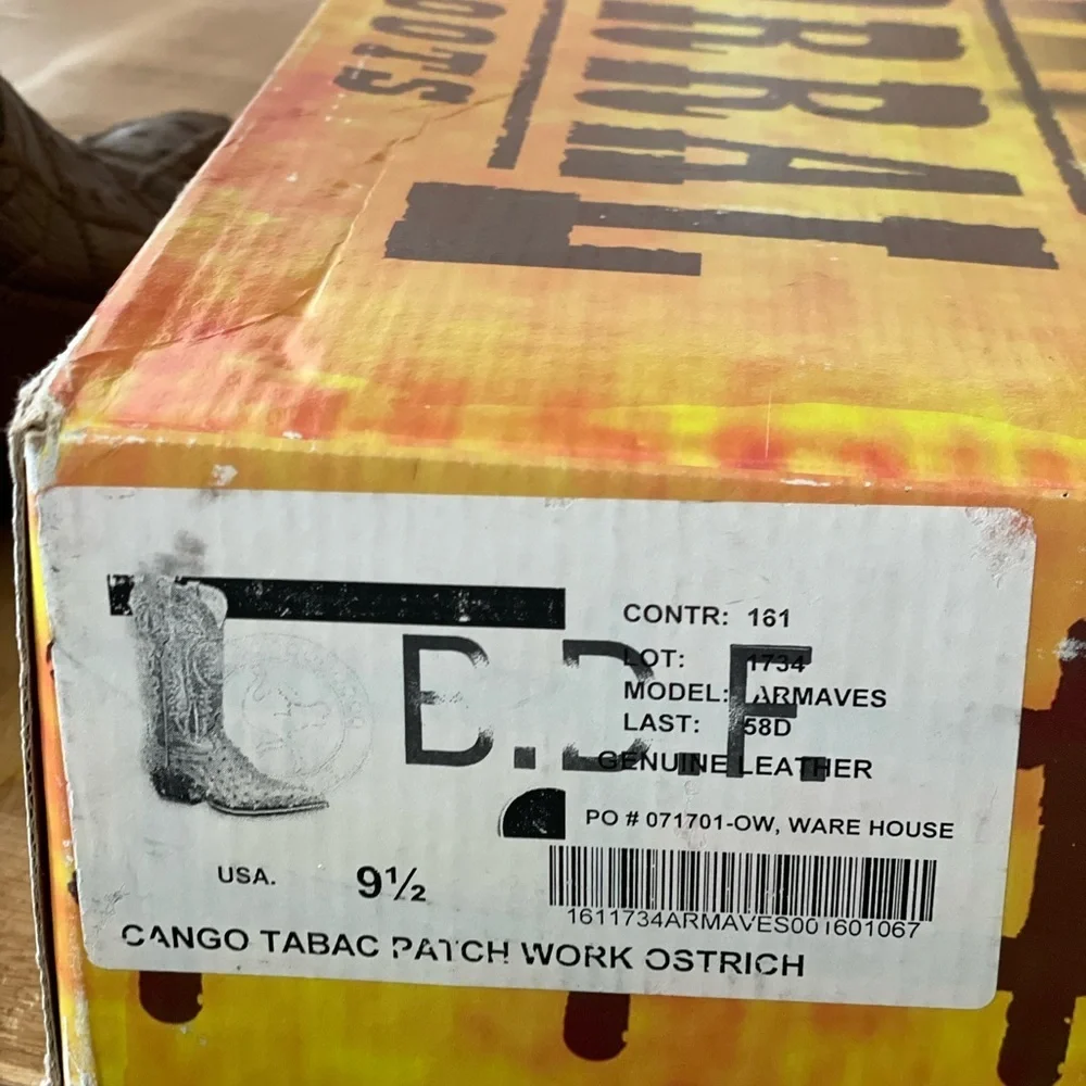 Mens Corral Western Ostrich Boots Size 9.5 - Picture 6 of 11